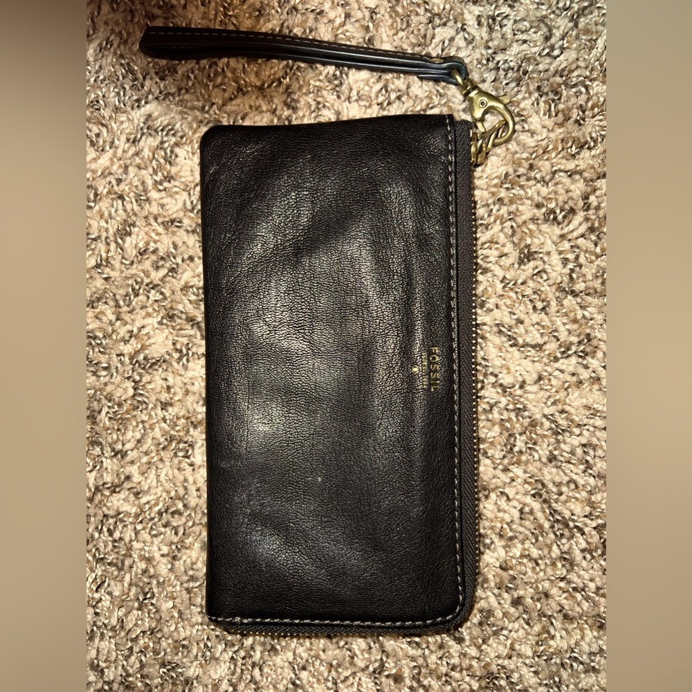 Fossil black leather wallet
